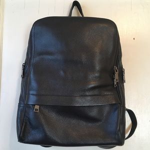 Black leather backpack